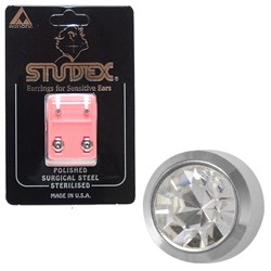 STUDEX Birthstone studs - mini bezel s/s - april crystal